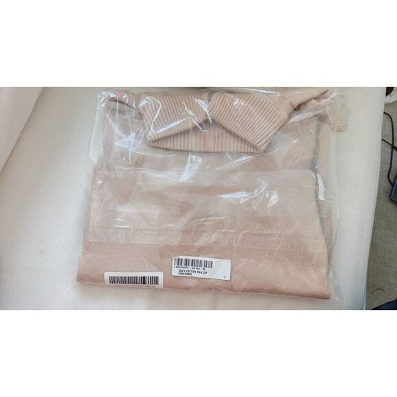 lunya cozy cotton silk zip pullover nutmeg M - Picture 3 of 5